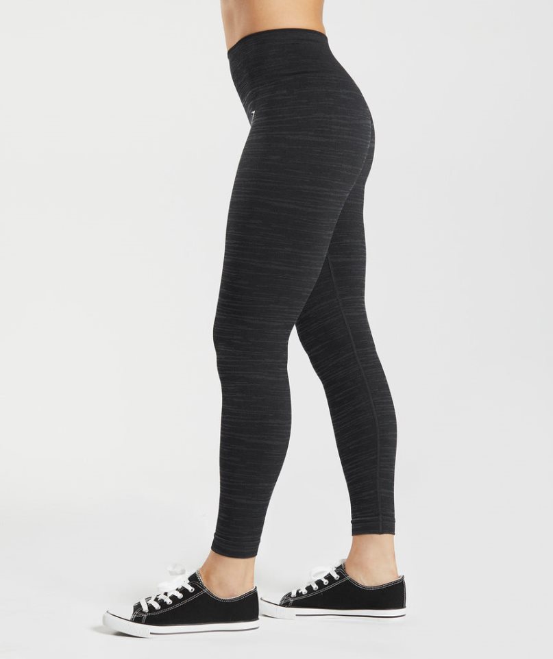 Women's Gymshark Adapt Marl Seamless Leggings Black | CA 807D36